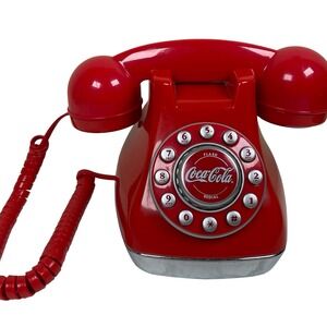 Coca-Cola Collectible 2003 Retro Push Button Telephone Red White Landline